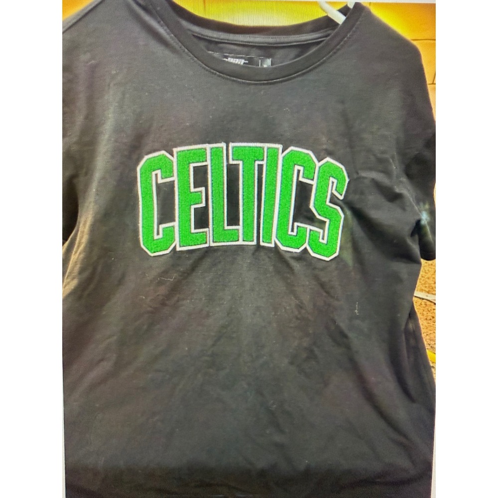 Pro Standard Boston Celtics Black T-Shirt XL Embroidered Patches NBA Basketball